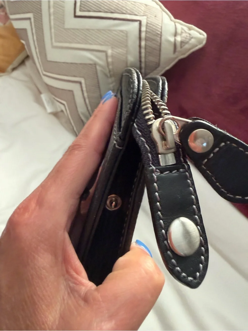 Burberry London Black Pebbled Leather Wristlet Clutch Pouch Bag Nova Check